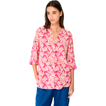 BLUSA BATELA MUJER LINO MANGA FRANCESA Y CUELLO REDONDO FUNA