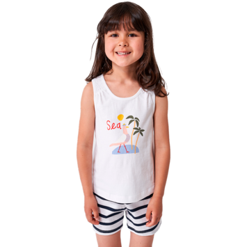 CAMISETA BATELA NIÑA SIN MANGAS Blanco