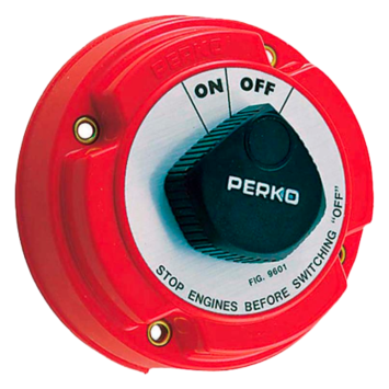 DESCONECTADOR BATERIAS PERKO 250 AMPERIOS Y 1 BATERIA
