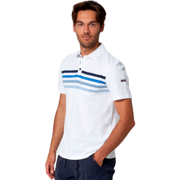 POLO BATELA HOMBRE PIQUE Blanco&Azul;