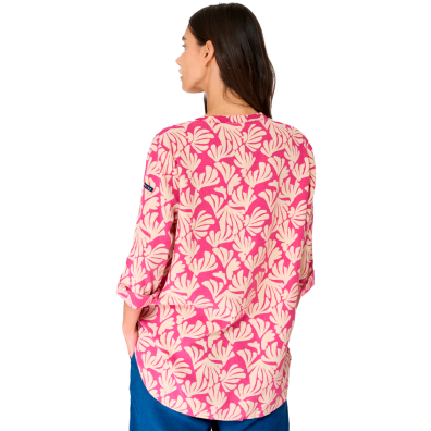 BLUSA BATELA MUJER LINO MANGA FRANCESA Y CUELLO REDONDO FUNA