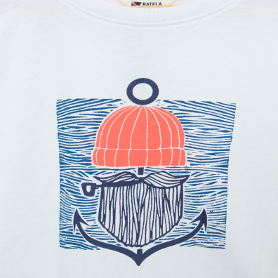 CAMISETA BATELA JUNIOR BARBA ANCLA BL