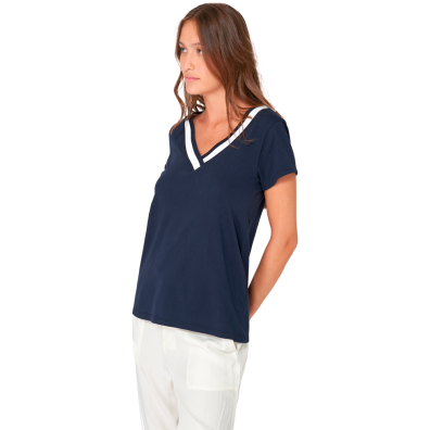 CAMISETA BATELA MUJER DE RAYAS CON CUELLO PICO MA