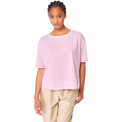 CAMISETA BATELA MUJER DE RAYAS CON CUELLO REDONDO Y HOMBRO CAIDO B/RV