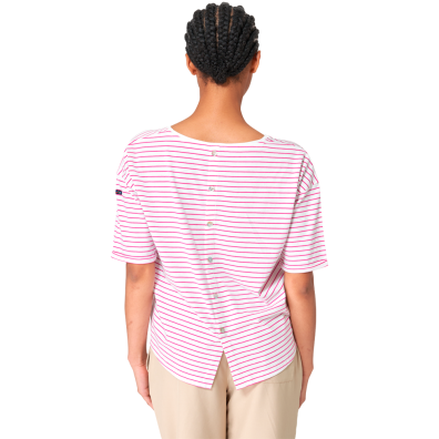 CAMISETA BATELA MUJER DE RAYAS CON CUELLO REDONDO Y HOMBRO CAIDO B/RV