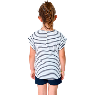 Camiseta Batela Niña Rayas y Ancla B/M