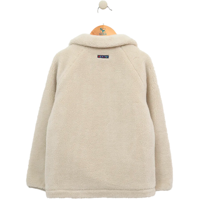 CHAQUETA BATELA JUNIOR SHERPA CON CORCHETES Y CUELLO CAMISERO MK