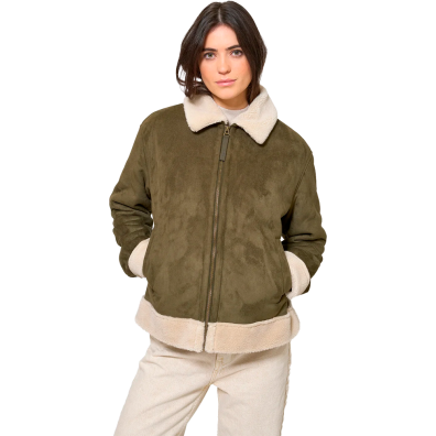 CHAQUETA BATELA MUJER ANTE SINTETICO CON DETALLE BORREGUILLO DO