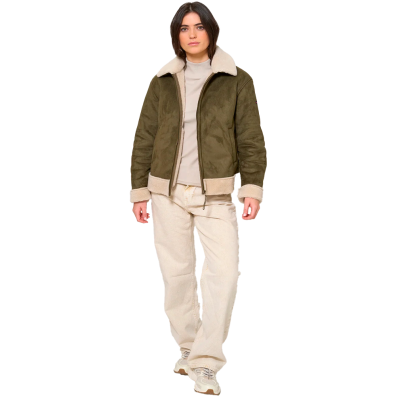 CHAQUETA BATELA MUJER ANTE SINTETICO CON DETALLE BORREGUILLO DO