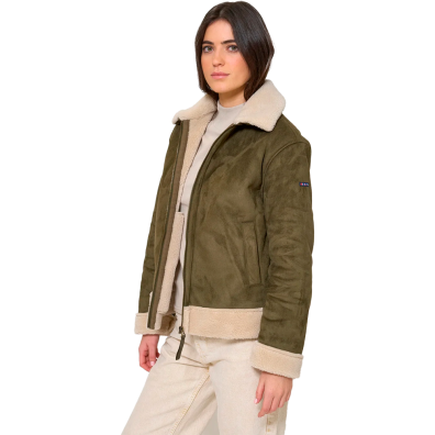 CHAQUETA BATELA MUJER ANTE SINTETICO CON DETALLE BORREGUILLO DO