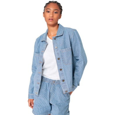 CHAQUETA BATELA MUJER DENIM A RAYAS DD