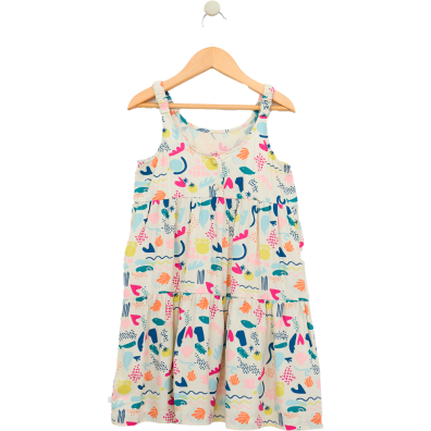 VESTIDO BATELA JUNIOR TIRANTE VISCOSA ESTAMPADO UNSEA