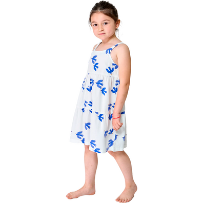 VESTIDO BATELA JUNIOR TIRANTE VISCOSA ESTAMPADO BIRD