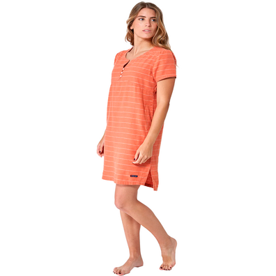 VESTIDO BATELA LINO 3 BOTONES ESTAMPADO AP/C