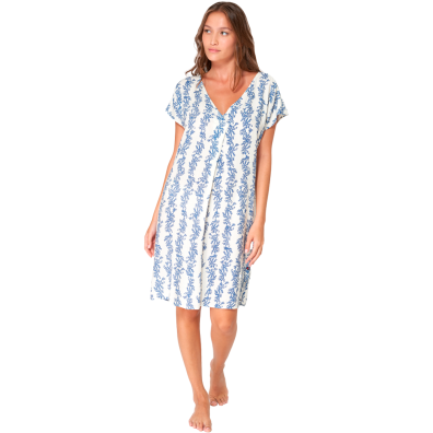 VESTIDO BATELA MUJER CON VISCOSA ESTAMPADA Y MANGA CAIDA SWE