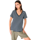 CAMISETA BATELA MUJER DOBLE RAYA Y CUELLO PICO M/B