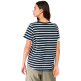 CAMISETA BATELA MUJER DOBLE RAYA Y CUELLO PICO M/B
